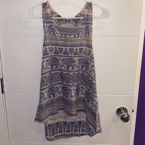 Elephant Pattern Tank Top